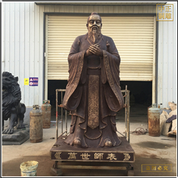 鑄銅關公 大型銅雕孔子像廠家