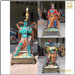鑄銅關(guān)公 彩繪神像銅雕塑