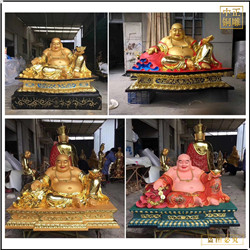 鑄銅關(guān)公 彌勒佛大肚笑銅佛像