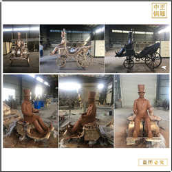 鑄銅關(guān)公 訂購步行街銅雕塑