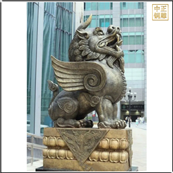 鑄銅關公 動物雕塑銅獬豸鑄造廠家