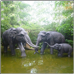 喝水銅大象雕塑鑄造 喝水銅大象雕塑鑄造
